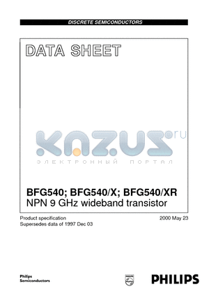 BFG540W/X datasheet - NPN 9 GHz wideband transistor