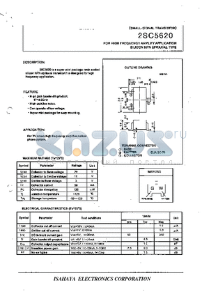 2SC5620 datasheet - For Low Frequency Amplify Application Sillcon Npn Epitaxial Type