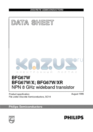 BFG67W/XR datasheet - NPN 8 GHz wideband transistor