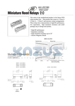 20D-2C12N0 datasheet - MINIATURE REED RELAYS