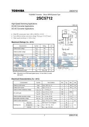 2SC5712 datasheet - High-Speed Switching Applications