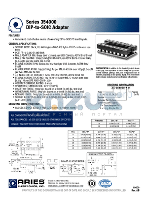 14-354000-20 datasheet - DIP-to-SOIC Adapter