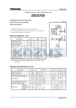 2SC5755_04 datasheet - High-Speed Switching Applications