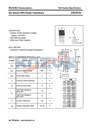 2SC5763 datasheet - isc Silicon NPN Power Transistors