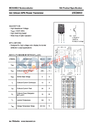 2SC5803 datasheet - isc Silicon NPN Power Transistor