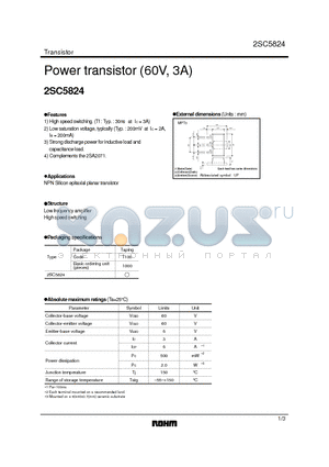 2SC5824 datasheet - Power transistor (60V, 3A)