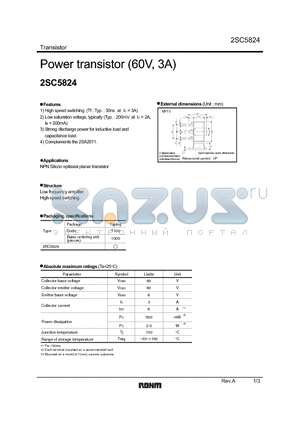 2SC5824_1 datasheet - Power transistor (60V, 3A)