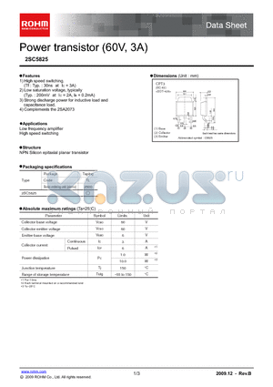 2SC5825_09 datasheet - Power transistor (60V, 3A)