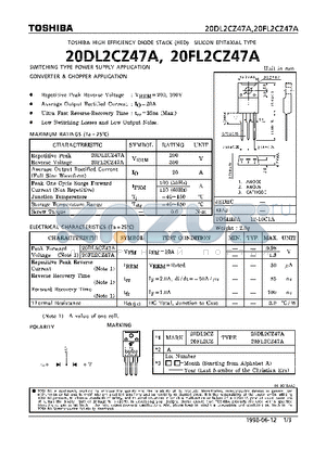 20DL2CZ47A datasheet - DIODE (SWITCHING TYPE POWER SUPPLY APPLICATION)