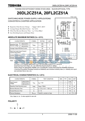 20DL2CZ51A_06 datasheet - SWITCHING MODE POWER SUPPLY APPLICATIONS