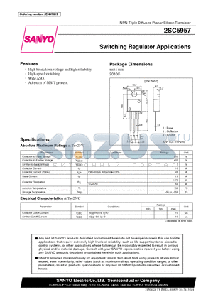 2SC5957 datasheet - Switching Regulator Applications
