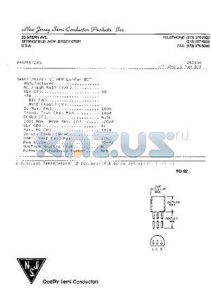 2SC634 datasheet - SI NPN LO-PWR BJT