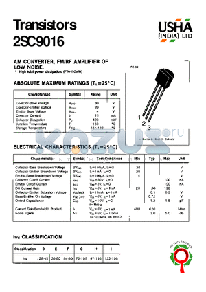 2SC9016 datasheet - Transistors