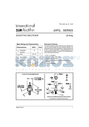 20FQ035 datasheet - SCHOTTKY RECTIFIER