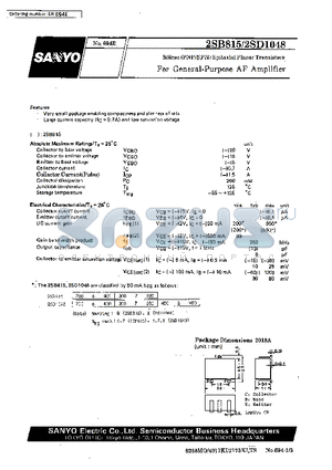 2SD1048 datasheet - For General-Purpose AF Amplifier