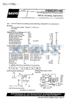 2SD1061 datasheet - 50V/7A Switching Applications