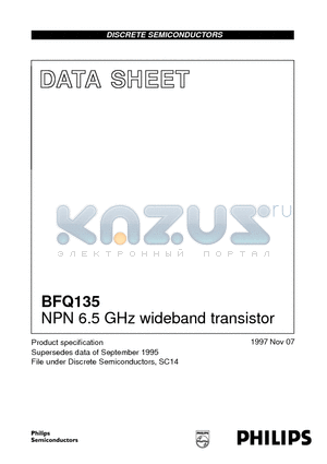 BFQ135 datasheet - NPN 6.5 GHz wideband transistor