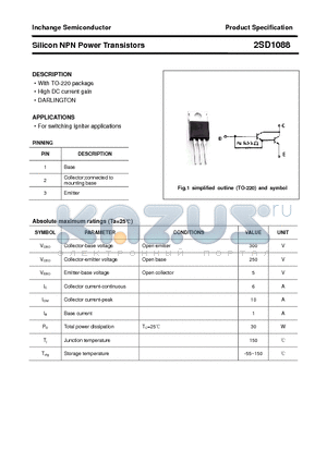 2SD1088 datasheet - Silicon NPN Power Transistors