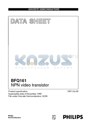BFQ161 datasheet - NPN video transistor