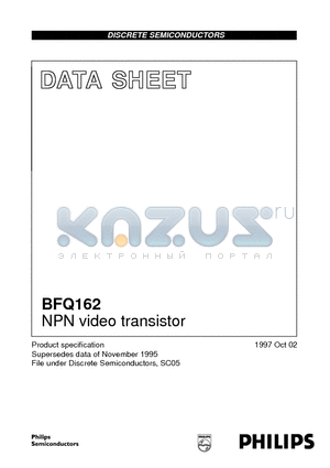 BFQ162 datasheet - NPN video transistor