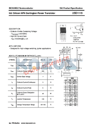 2SD1115 datasheet - isc Silicon NPN Darlington Power Transistor