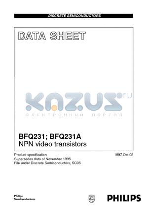 BFQ231 datasheet - NPN video transistors