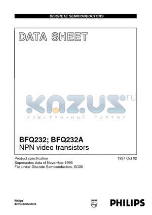 BFQ232 datasheet - NPN video transistors