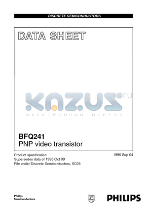 BFQ241 datasheet - PNP video transistor