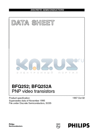 BFQ252A datasheet - PNP video transistors