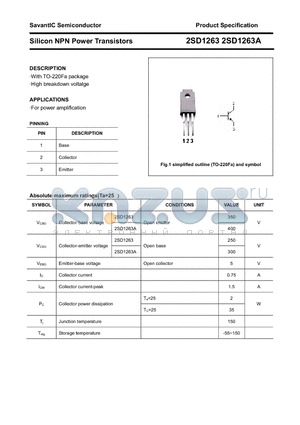 2SD1263 datasheet - Silicon NPN Power Transistors