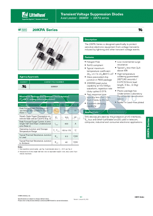 20KPA144A datasheet - Transient Voltage Suppression Diodes