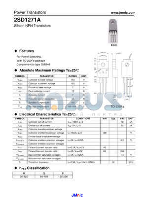 2SD1271A datasheet - Silicon NPN Transistors