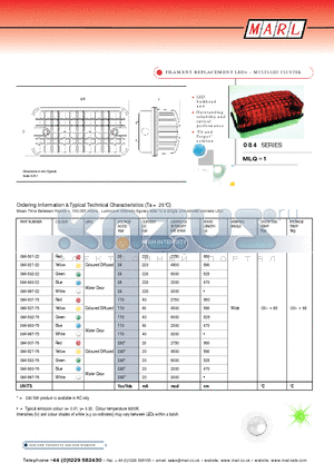 084-521-76 datasheet - FILAMENT REPLACEMENT LEDs - MULTI-LED CLUSTER