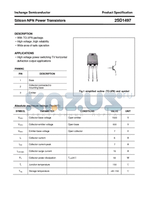 2SD1497 datasheet - Silicon NPN Power Transistors