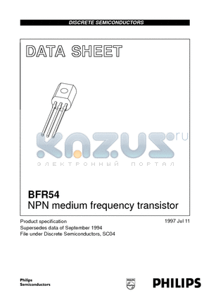 BFR54 datasheet - NPN medium frequency transistor