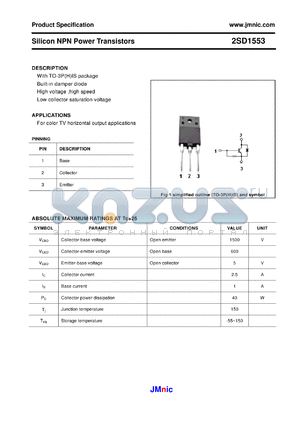 2SD1553 datasheet - Silicon NPN Power Transistors