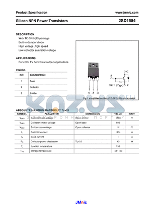 2SD1554 datasheet - Silicon NPN Power Transistors