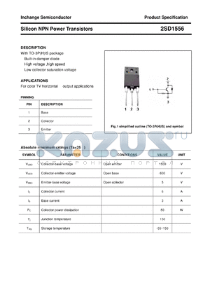 2SD1556 datasheet - Silicon NPN Power Transistors