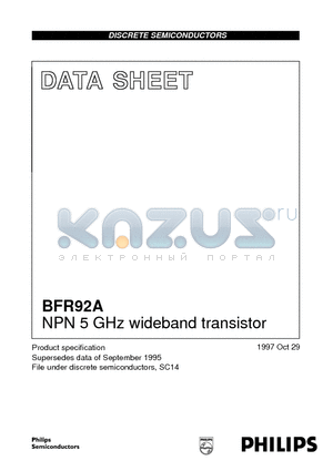 BFR92A datasheet - NPN 5 GHz wideband transistor