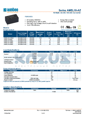 AMEL10-AZ_13 datasheet - 10 Watt | AC-DC / DC-DC Converter