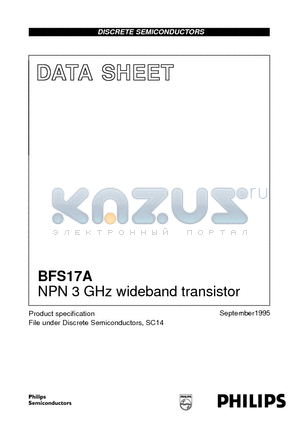 BFS17A datasheet - NPN 3 GHz wideband transistor