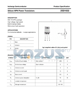 2SD1632 datasheet - Silicon NPN Power Transistors