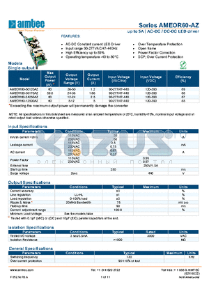 AMEOR60-AZ_13 datasheet - up to 5A | AC-DC / DC-DC LED driver