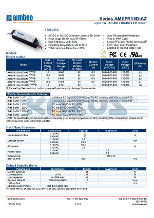 AMEPR15D-AZ_13 datasheet - up to 1A | AC-DC / DC-DC LED driver