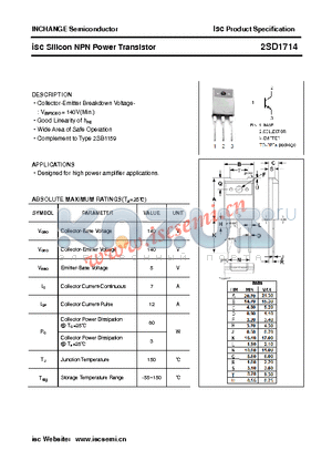 2SD1714 datasheet - isc Silicon NPN Power Transistor
