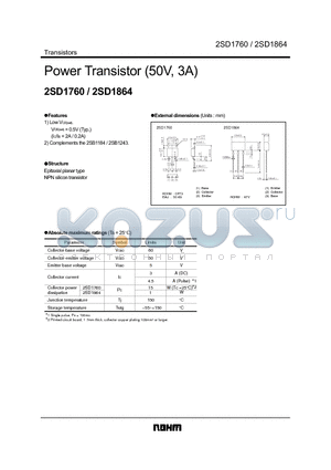 2SD1760 datasheet - Power Transistor 50V, 3A