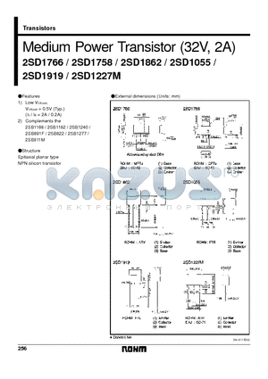 2SD1758 datasheet - Medium Power Transistor (32V, 2A)
