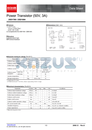 2SD1760 datasheet - Power Transistor (50V, 3A)