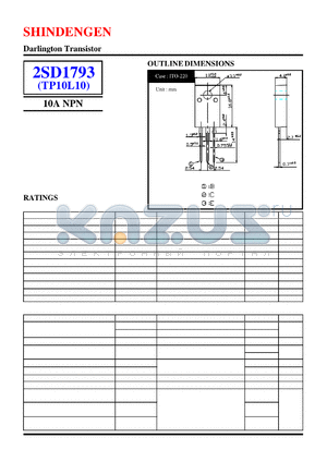 2SD1793 datasheet - Darlington Transistor(10A NPN)