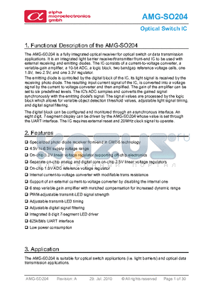 AMG-SO204 datasheet - Optical Switch IC